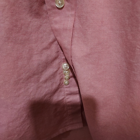 Lands End Mens Pink Oxford Button Down Tailored Dress Shirt Preppy 16x35 - Picture 8 of 10
